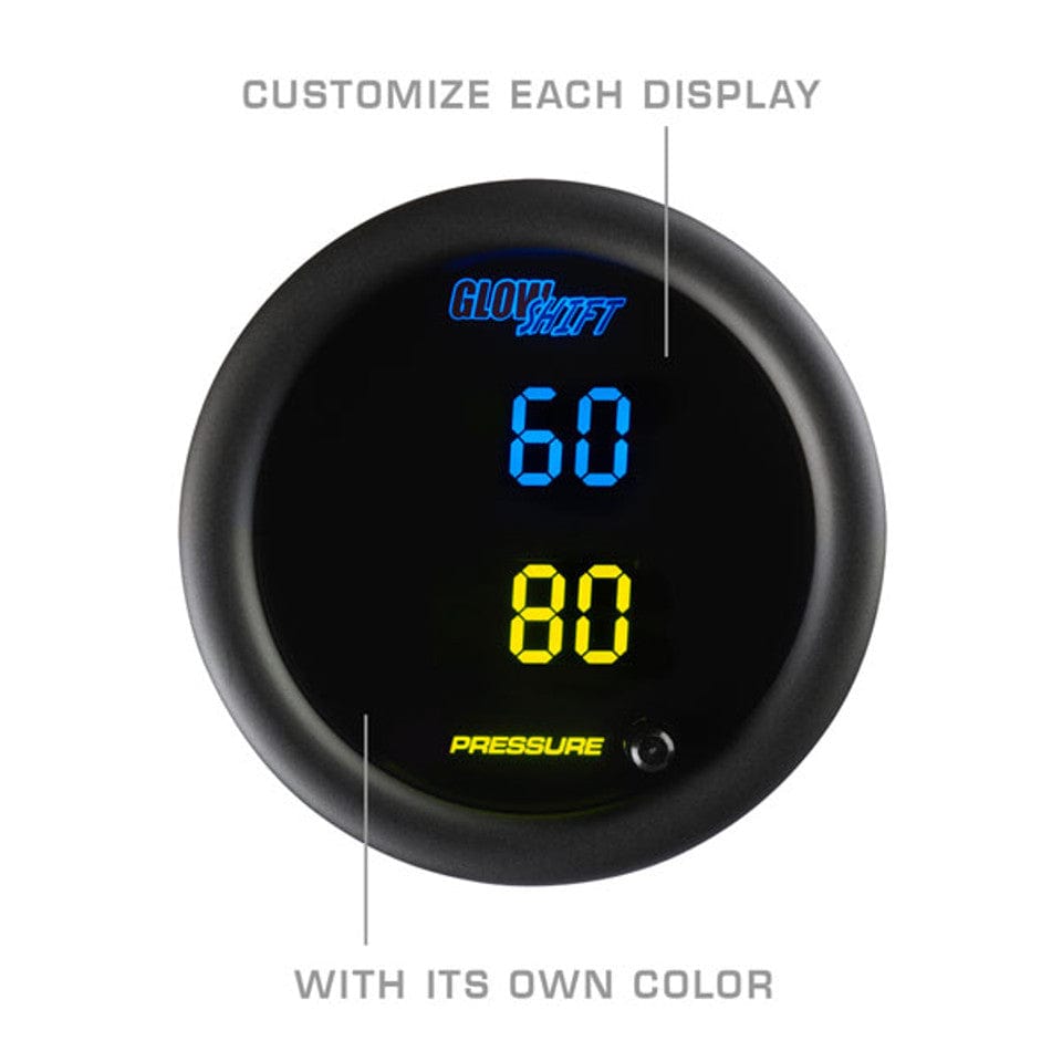 GlowShift 10 Color Digital Dual Pressure Gauge - Boost, Oil PSI - Foto 7