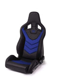 Recaro Black Vinyl/Blue Suede Recaro Sportster GT Passenger Seat 410.2GT.3165