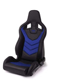 Recaro Black Vinyl/Blue Suede Recaro Sportster GT Driver Seat 410.1GT.3165