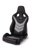 Recaro Black Vinyl/Cloud Grey Suede Recaro Sportster GT Passenger Seat 410.2GT.3166