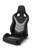 Recaro Black Vinyl/Cloud Grey Suede Recaro Sportster GT Driver Seat 410.1GT.3166