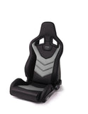 Recaro Black Vinyl/Cloud Grey Suede Recaro Sportster GT w/Sub-Hole Driver Seat 410.1SH.3166