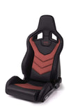 Recaro Black Vinyl/Red Suede Recaro Sportster GT Passenger Seat 410.2GT.3164
