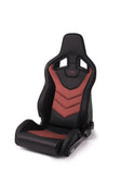 Recaro Black Vinyl/Red Suede Recaro Sportster GT w/Sub-Hole Passenger Seat 410.2SH.3164