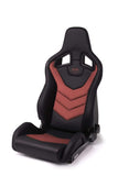 Recaro Black Vinyl/Red Suede Recaro Sportster GT Driver Seat 410.1GT.3164