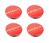 Rotiform Gold on Red Rotiform Standard Center Cap (Set of 4) Rotiform-Cap-Red-Gold-KT