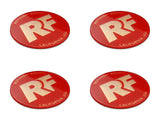 Rotiform Gold on Red Rotiform "RF" Hex Center Cap (Set of 4) 32170-RG-KT