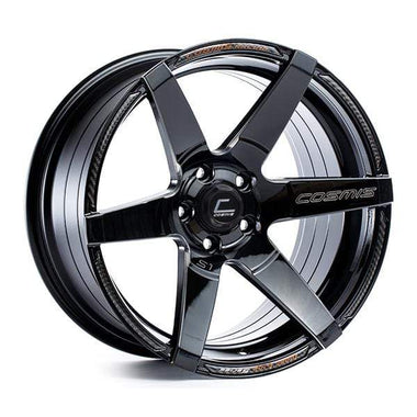 Cosmis Racing S1 Black w/ Milled Spokes 18x9.5 +15mm 5x114.3 Wheel | S1-1895-15-5x114.3-B