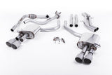 Milltek Non-Resonated - Quad GT-100 Titanium Tips Milltek 2.5" Valved Non-Resonated Cat Back Exhaust - Audi B9 S4 | S5 | 3.0T (w/ Sport Diff) SSXAU702