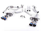 Milltek Non-Resonated - Quad GT-100 Burnt Titanium Tips Milltek 2.5" Valved Non-Resonated Cat Back Exhaust - Audi B9 S4 | S5 | 3.0T (w/ Sport Diff) SSXAU703