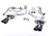 Milltek Non-Resonated - Quad Cerakote Black Oval Tips Milltek 2.5" Valved Non-Resonated Cat Back Exhaust - Audi B9 S4 | S5 | 3.0T (w/ Sport Diff) SSXAU705