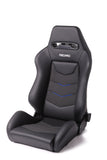 Recaro Black Leather/Blue Suede Accent Recaro Speed V Driver Seat 7227110.1.3170
