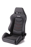 Recaro Black Leather/Red Suede Accent Recaro Speed V Driver Seat 7227110.1.3169