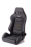 Recaro Black Leather/Yellow Suede Accent Recaro Speed V Driver Seat 7227110.1.3172