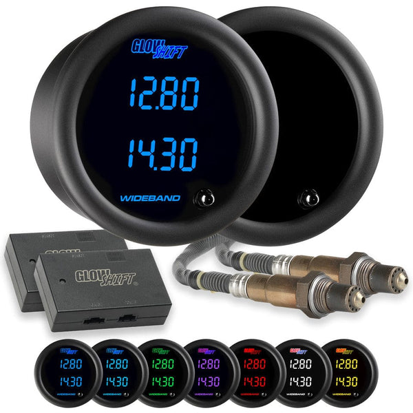 GlowShift Gauges Tinted 7 Color Dual Digital Wideband Air/Fuel Ratio Gauge | GS-T702W_Dual