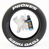 Tire Stickers 4 "TOYO TIRES" / 4 "PROXES" / BLUE / 14"-16" / 1.25" Tire Stickers - TOYO TIRES PROXES - Permanent TOYPRO-1416-125-4-B