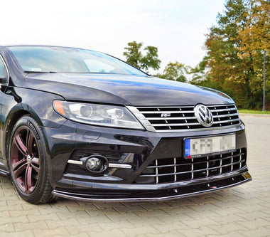 Maxton Design Gloss Black Maxton Design Front Splitter Volkswagen CC R-Line VW-CC-1F-RLINE-FD1G
