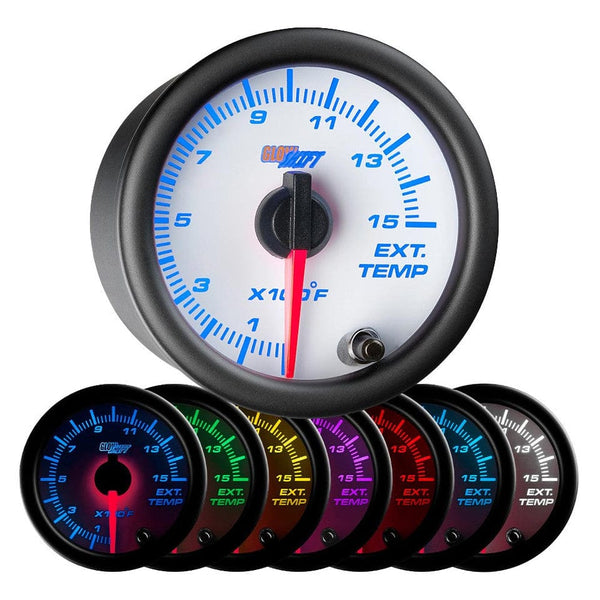 GlowShift Gauges White 7 Color 1500° F Exhaust Gas Temperature Gauge | GS-W708_1500