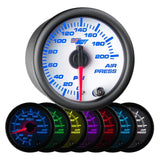 GlowShift Gauges White 7 Color Air Pressure Gauge | GS-W713