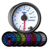 GlowShift Gauges White 7 Color 20 PSI Boost Gauge | GS-W701_20