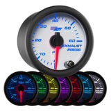GlowShift Gauges White 7 Color 60 PSI Exhaust Pressure Gauge | GS-W723_60