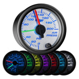 GlowShift Gauges White 7 Color Dual Needle Air Pressure Gauge | GS-W713-DN