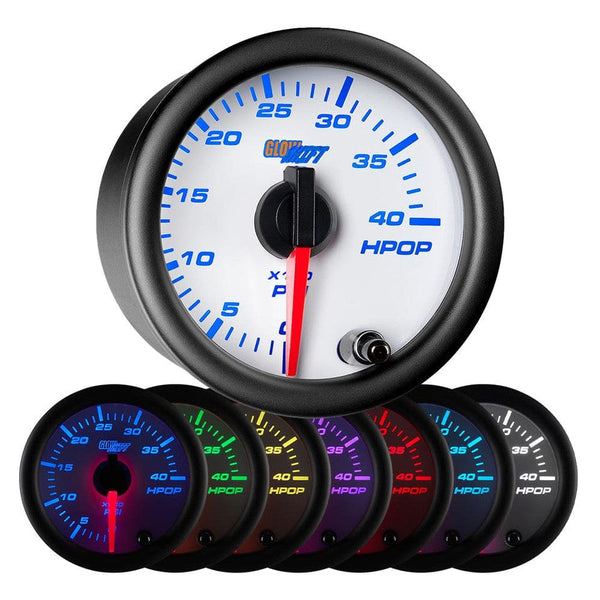 GlowShift Gauges White 7 Color HPOP Gauge GSW721 UroTuning
