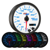 GlowShift Gauges White 7 Color 3-3/4" In-Dash Kilometer Speedometer Gauge | GS-W717-KM