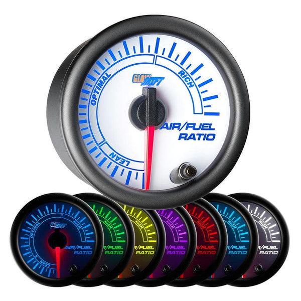 GlowShift Gauges White 7 Color Narrowband Air/Fuel Ratio Gauge | GS-W702
