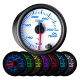 GlowShift Gauges White 7 Color Oil Temperature Gauge | GS-W707