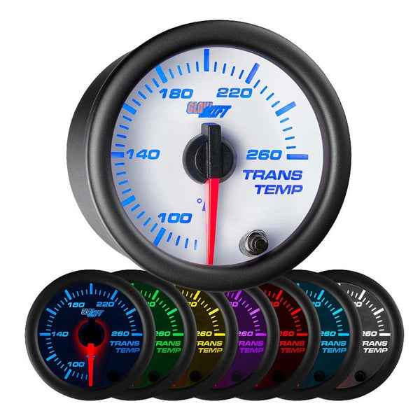 GlowShift Gauges White 7 Color Transmission Temperature Gauge | GS-W712