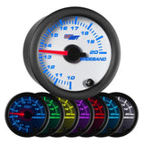 GlowShift Gauges White 7 Color Needle Wideband Air/Fuel Ratio Gauge | GS-W702-NWB