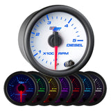 GlowShift Gauges White 7 Color 2" Diesel Tachometer Gauge | GS-W710-Diesel
