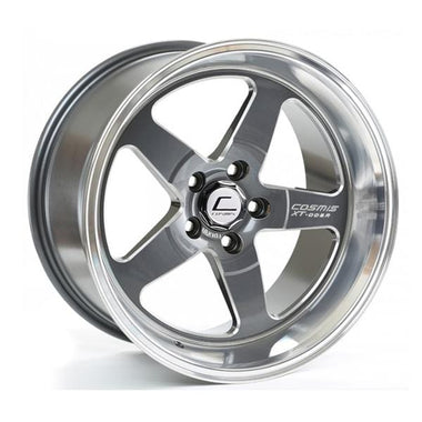 Cosmis Racing XT-005R Wheel Gun Metal w/ Machined Lip 18x9 +25mm 5x100 | XT005R-1890-25-5x100-GMML