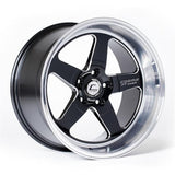 Cosmis Racing XT-005R Wheel Black w/ Machined Lip 18x9 +25mm 5x120 | XT005R-1890-25-5x120-BML