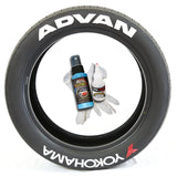 Tire Stickers 4 "YOKOHAMA" / 4 "ADVAN" +Y SYMBOL / WHITE / 14"-16" / 1.25" Tire Stickers - YOKOHAMA ADVAN WITH RED LOGO - Permanent YOKOADVN-1416-125-4-W