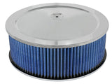 aFe MagnumFLOW Air Filters Round Racing P5R A/F Chrome Assy 14x5: Blk/Blue E/M | 18-21403