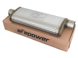 AFE aFe MACHForce XP SS Muffler 3in Center Inlet / 3in Offset Outlet 22in L x 9in W x4in H Body 49M00017