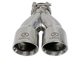 aFe Takeda 2.5in 304 Stainless Steel Clamp-on Exhaust Tip 2.5in Inlet 3in Dual Outlet - Polished | 49T25364-P10