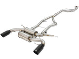 aFe MACHForce XP SS-304 Black Tip 3.0in-2.5in Dia Cat Back Exhaust 11-13 BMW 335i (E90/E92) 3.0L | 49-36328-B