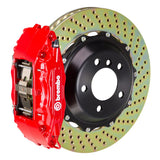 Brembo (355x32mm) / 2-Piece Drilled / Red (B-H-Style - Cast 2-Piece Radial Mount) Brembo 4-Piston GT System (Front) - Porsche / 930 (pre 80 prod) 1B1.8024A2
