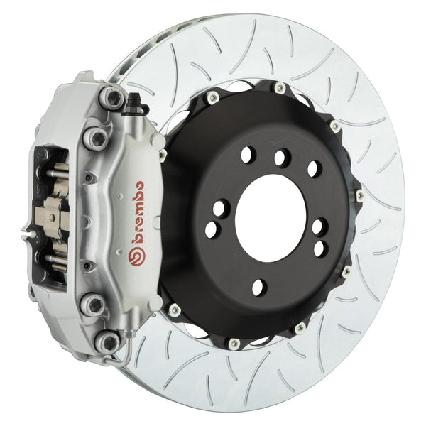Brembo (345x28mm) / 2-Piece Slotted Type-3 / Silver (C-Style - Cast 2-Piece Radial Mount) Brembo 4-Piston GT System (Rear) - BMW / 330i/Ci (non xDrive) (E46) 2C3.8013A3