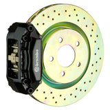 Brembo (320x28mm) / 1-Piece Drilled / Black (F-Style - Cast 2-Piece Radial Mount) Brembo 4-Piston GT System (Front) - BMW / 318i/23i/25i/28i (E36/E46) / Z3/4 (non xDrive) 1F4.6001A1