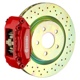 Brembo (320x28mm) / 1-Piece Drilled / Red (F-Style - Cast 2-Piece Radial Mount) Brembo 4-Piston GT System (Front) - BMW / 318i/23i/25i/28i (E36/E46) / Z3/4 (non xDrive) 1F4.6001A2