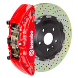 Brembo (380x34mm) / 2-Piece Drilled / Red (J-Style - Cast 2-Piece Radial Mount) Brembo 6-Piston GT System (Front) - Land Rover / Range Rover Sport (L320) / LR3 (L319) 1J1.9005A2