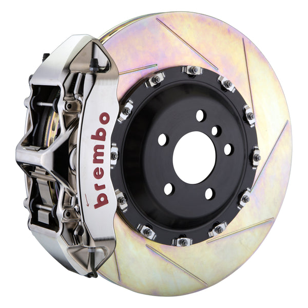 Brembo (411x34mm) / 2-Piece Slotted Type-1 / Nickel Plated (L-Style - Billet Monobloc Radial Mount) Brembo 6-Piston GT-R System (Front) - Bentley / Flying Spur / Continental GT-R / GT-RC 1L2.9501AR
