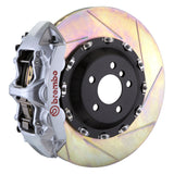 Brembo (411x34mm) / 2-Piece Slotted Type-1 / Silver (L-Style - Cast Monobloc Radial Mount) Brembo 6-Piston GT System (Front) - Bentley / Flying Spur / Continental GT / GTC 1L2.9501A3