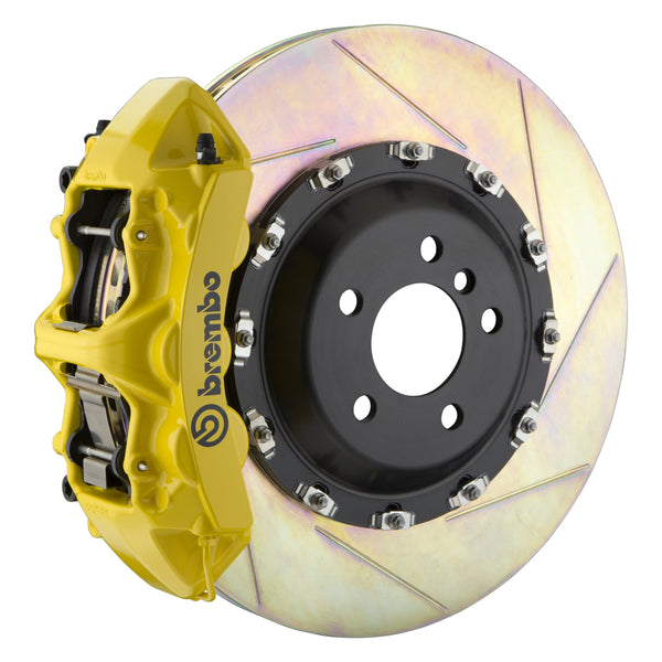 Brembo (411x34mm) / 2-Piece Slotted Type-1 / Yellow (L-Style - Cast Monobloc Radial Mount) Brembo 6-Piston GT System (Front) - Bentley / Flying Spur / Continental GT / GTC 1L2.9501A5