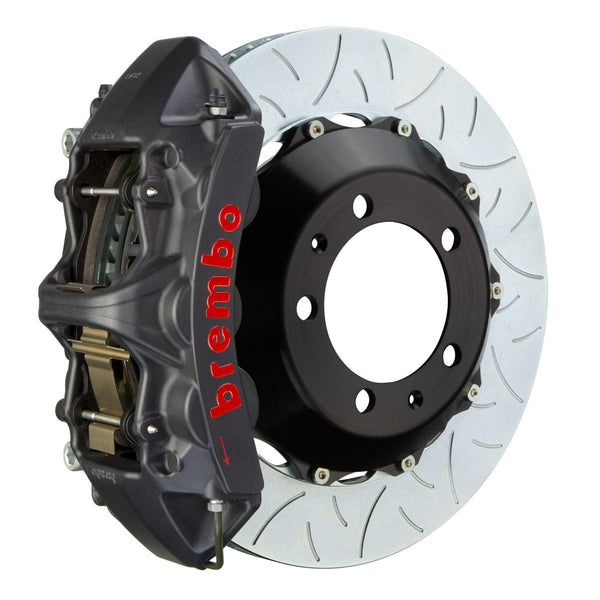Brembo (355x32mm) / 2-Piece Slotted Type-3 / Black Hard Anodized (M-Style - Cast Monobloc Radial Mount) Brembo 6-Piston GT-S System (Front) - Porsche / 964 C2 Turbo / 3.6 Turbo 1M3.8050AS