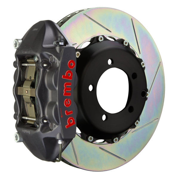 Brembo (328x28mm) / 2-Piece Slotted Type-1 / Black Hard Anodized (P-Style - Cast Monobloc Radial Mount) Brembo 4-Piston GT-S System (Rear) - Audi / TT 3.2L / TT-S / TT-RS (8J) 2P2.6007AS